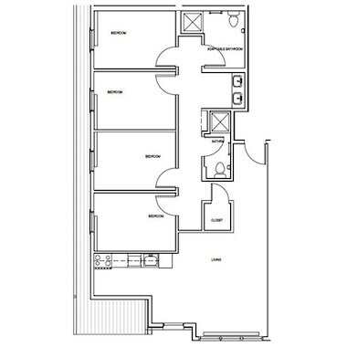 four bedroom student apartments in Plattsburgh, New York